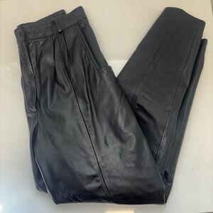VTG Leather Pants Women's Silver Sz‎ 9 concert Y2k Cybercore Rock Whimigoth Emo